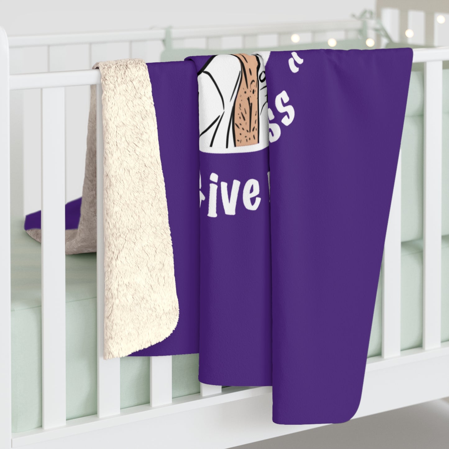 Purple Fleece Throw – Miester Blanket “Give me a kiss” – 150x130cm