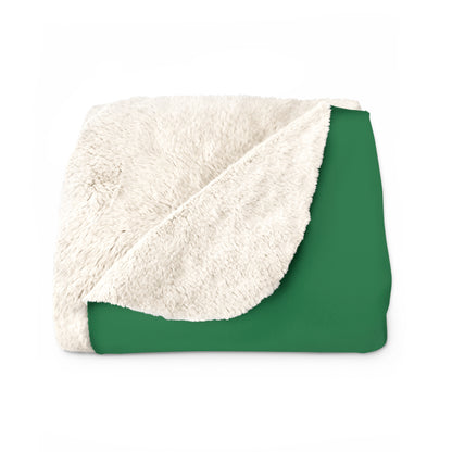 Dark Green Fleece Throw – Miester Blanket “Give me a kiss” – 150x130cm