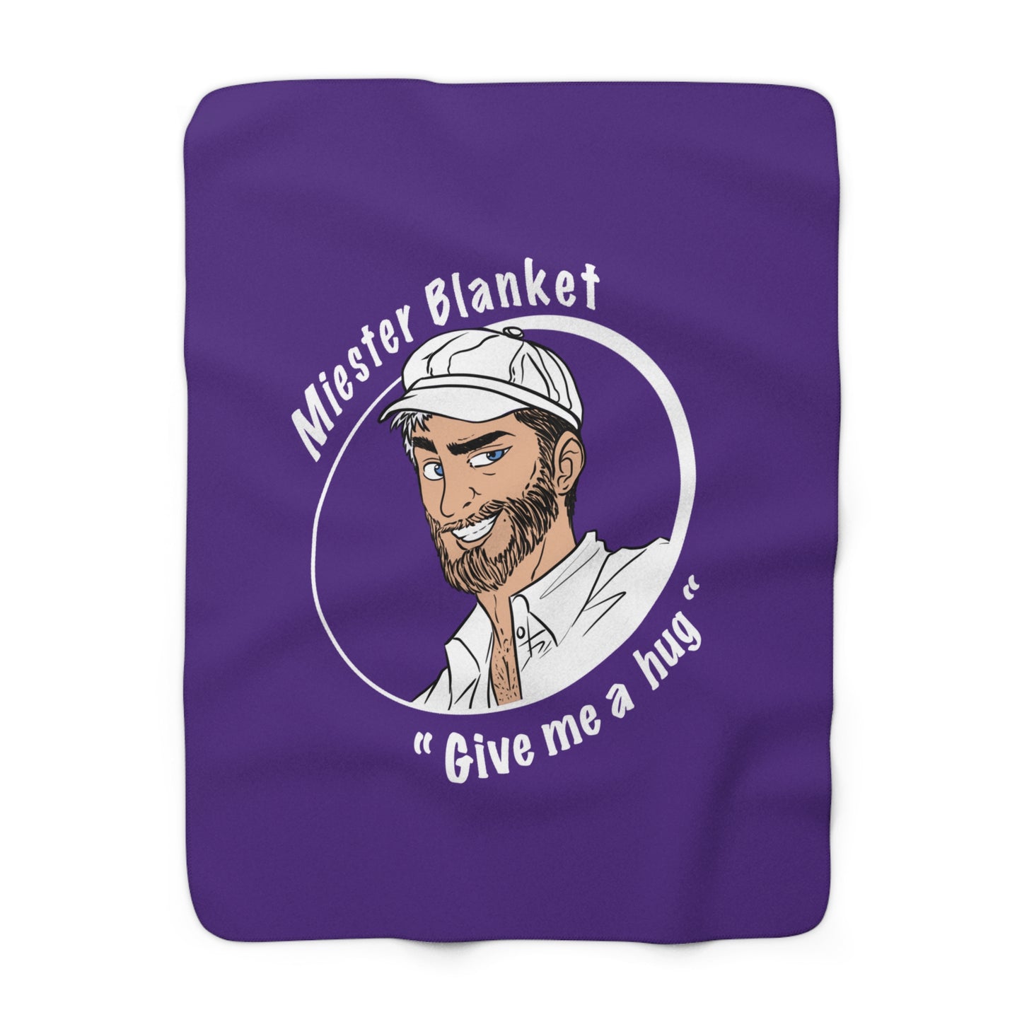 Purple Fleece Throw – Miester Blanket “Give me a hug” – 150x130cm