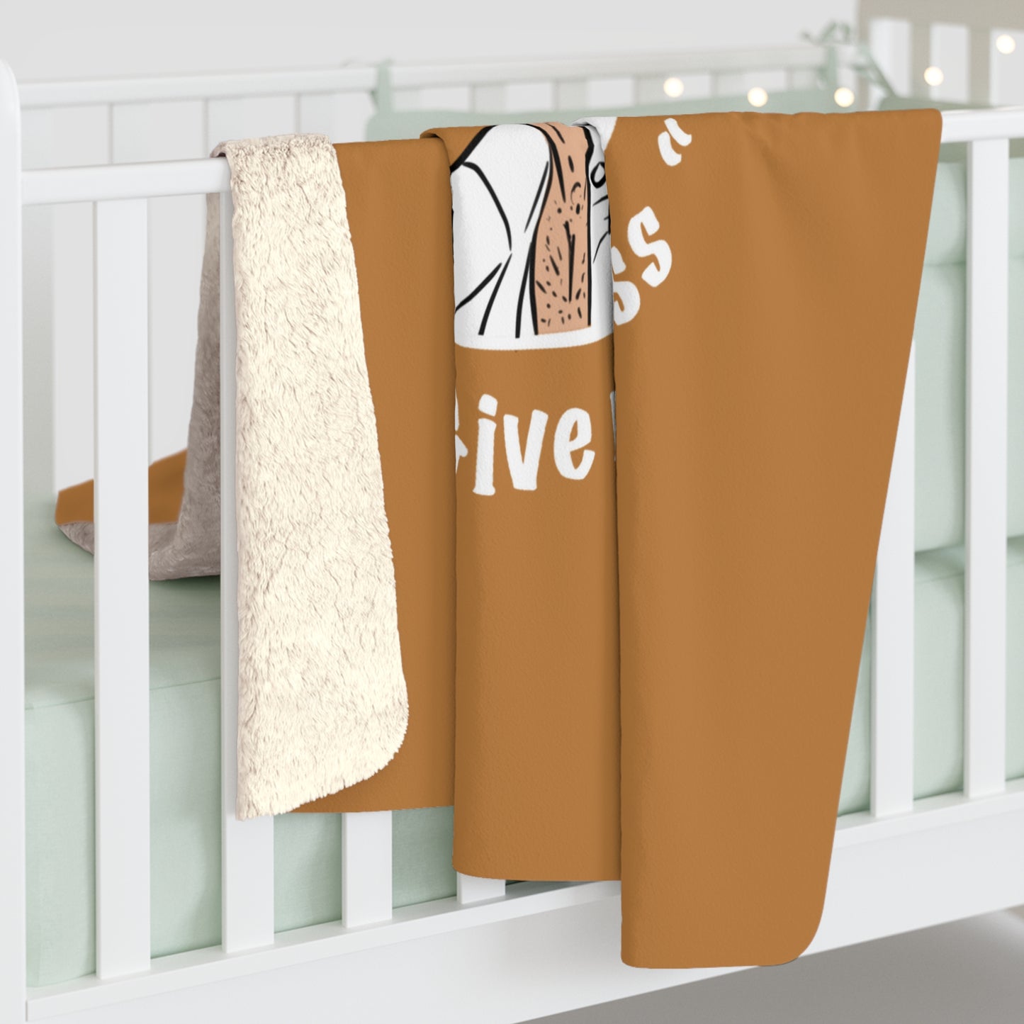 Light Brown Fleece Throw – Miester Blanket “Give me a kiss” – 150x130cm