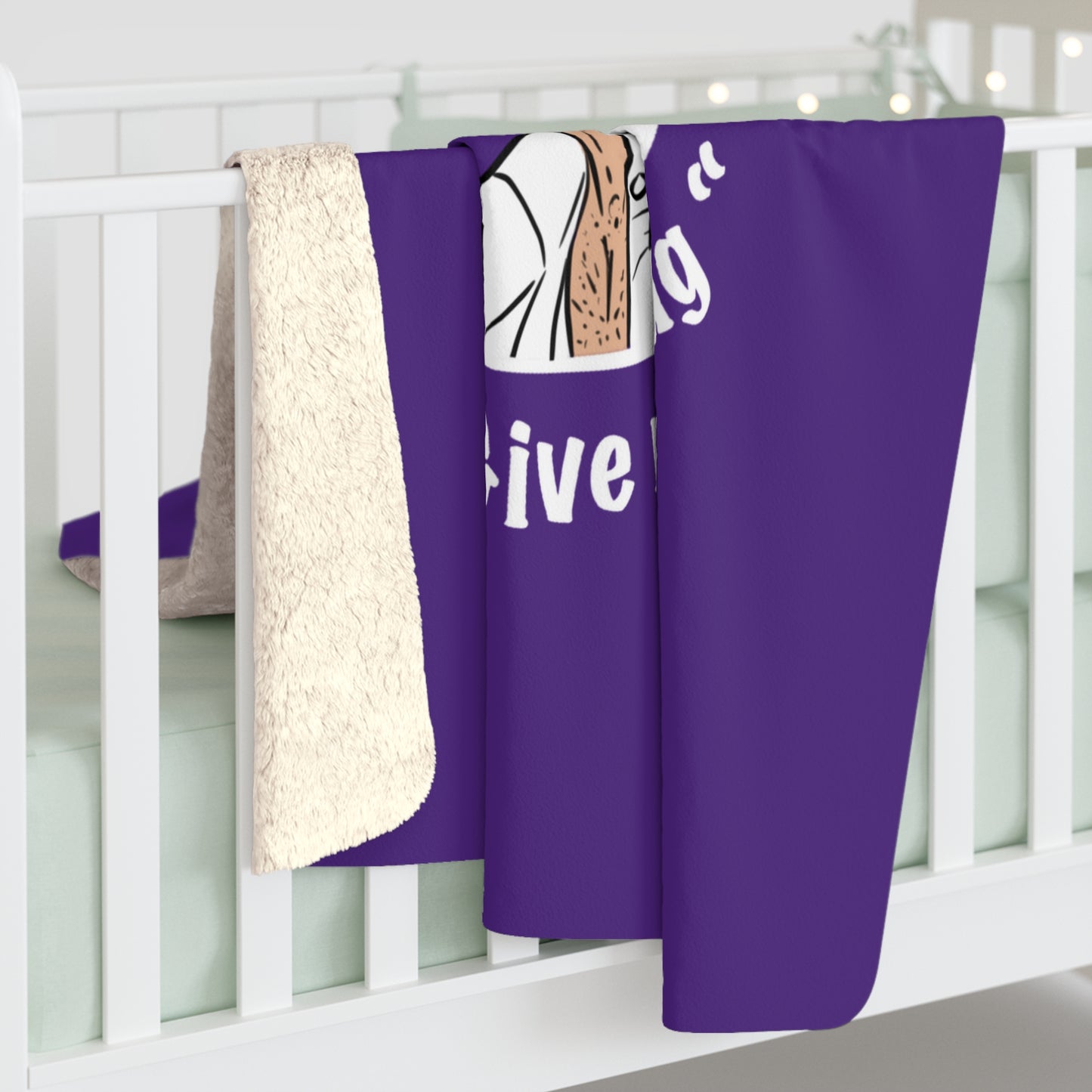 Purple Fleece Throw – Miester Blanket “Give me a hug” – 150x130cm