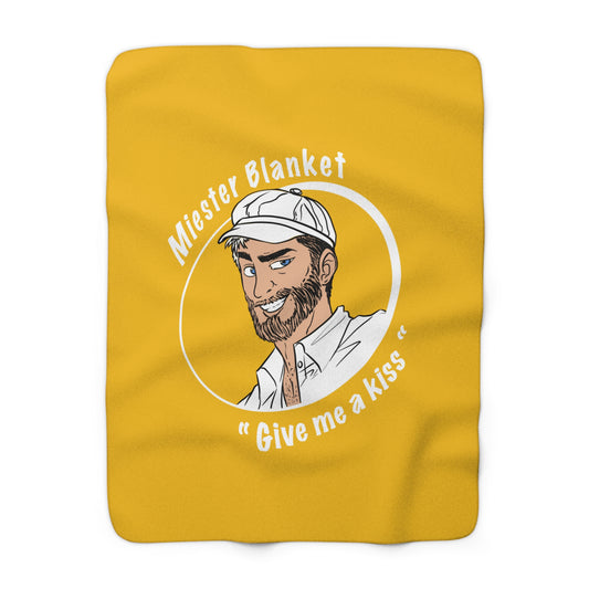 Miester Blanket - Give me a Kiss - Yellow - 50cm bij 130cm