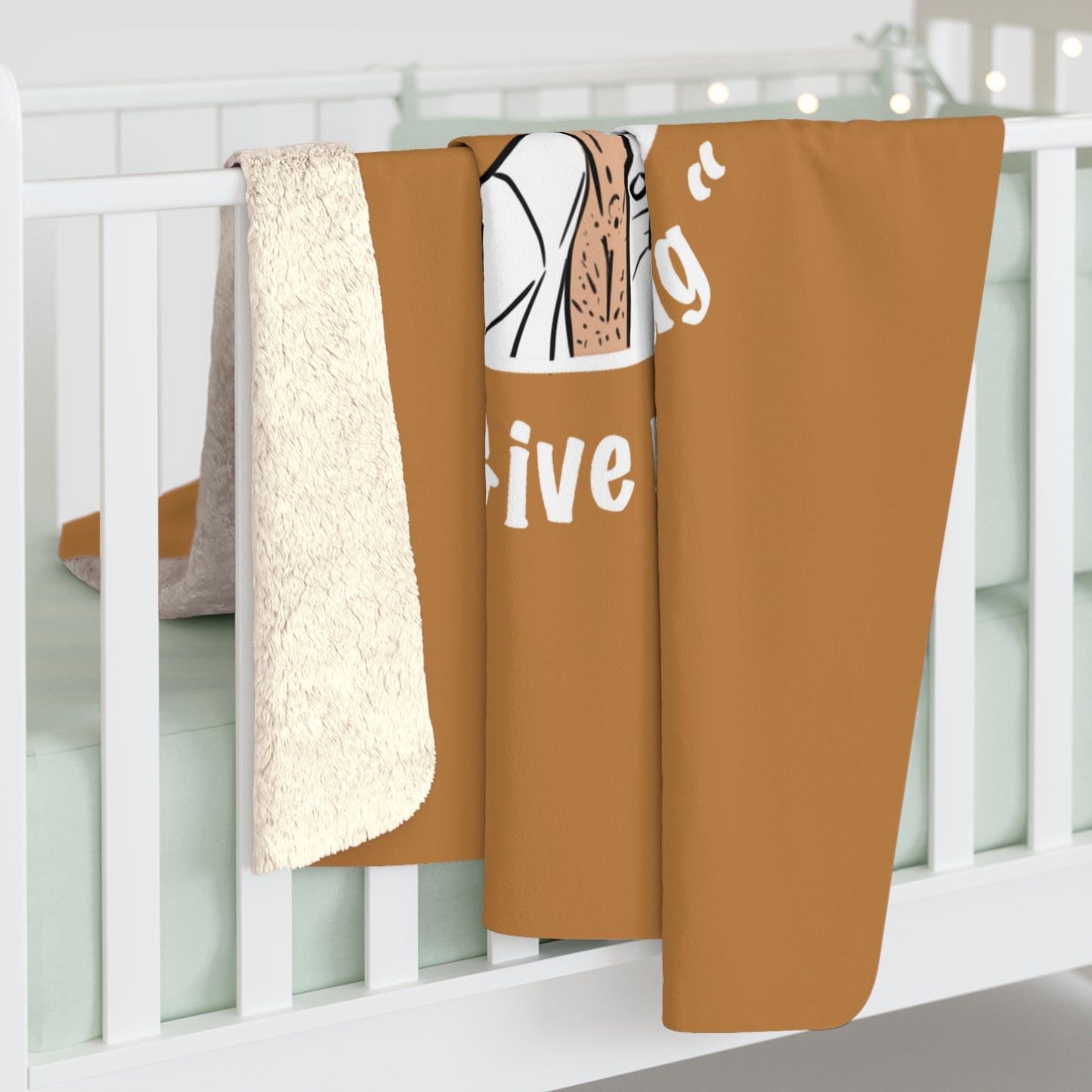 Light Brown Fleece Throw – Miester Blanket “Give me a hug” – 150x130cm