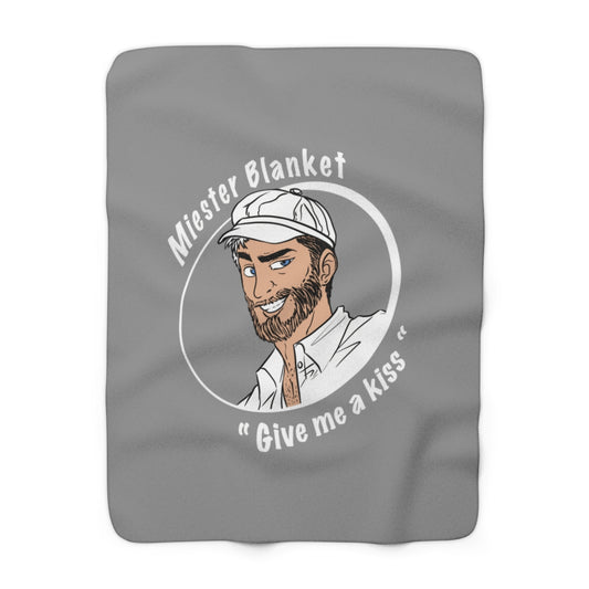 Miester Blanket - Give me a Kiss - Zilver - 150cm bij 130cm